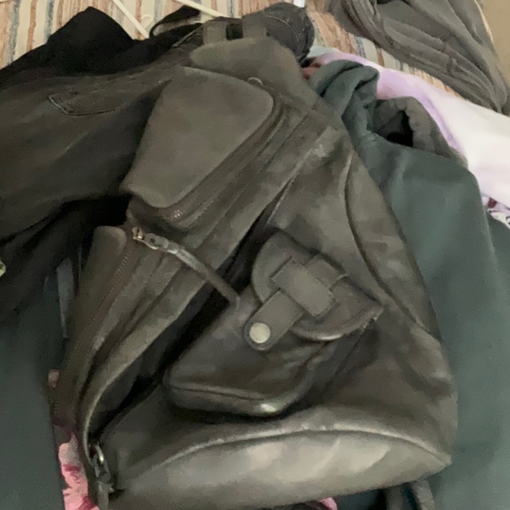 Black Leather Backpack